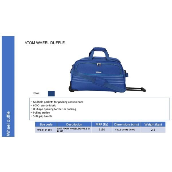 American Tourister Atom Duffle Trolley Bag