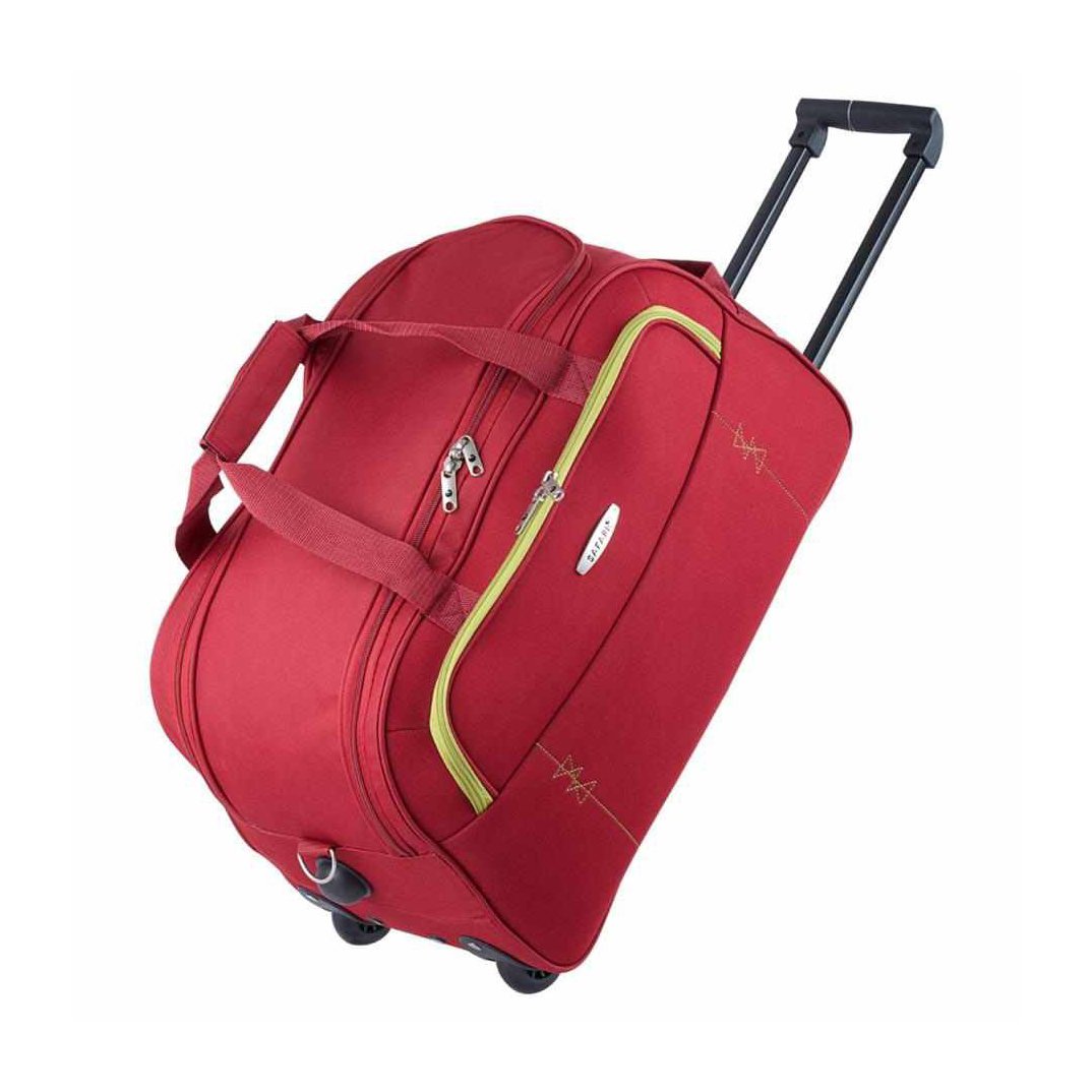 Safari Prisma Trolley Bag, Large Size Red Suitcase, Wheel Softside ...