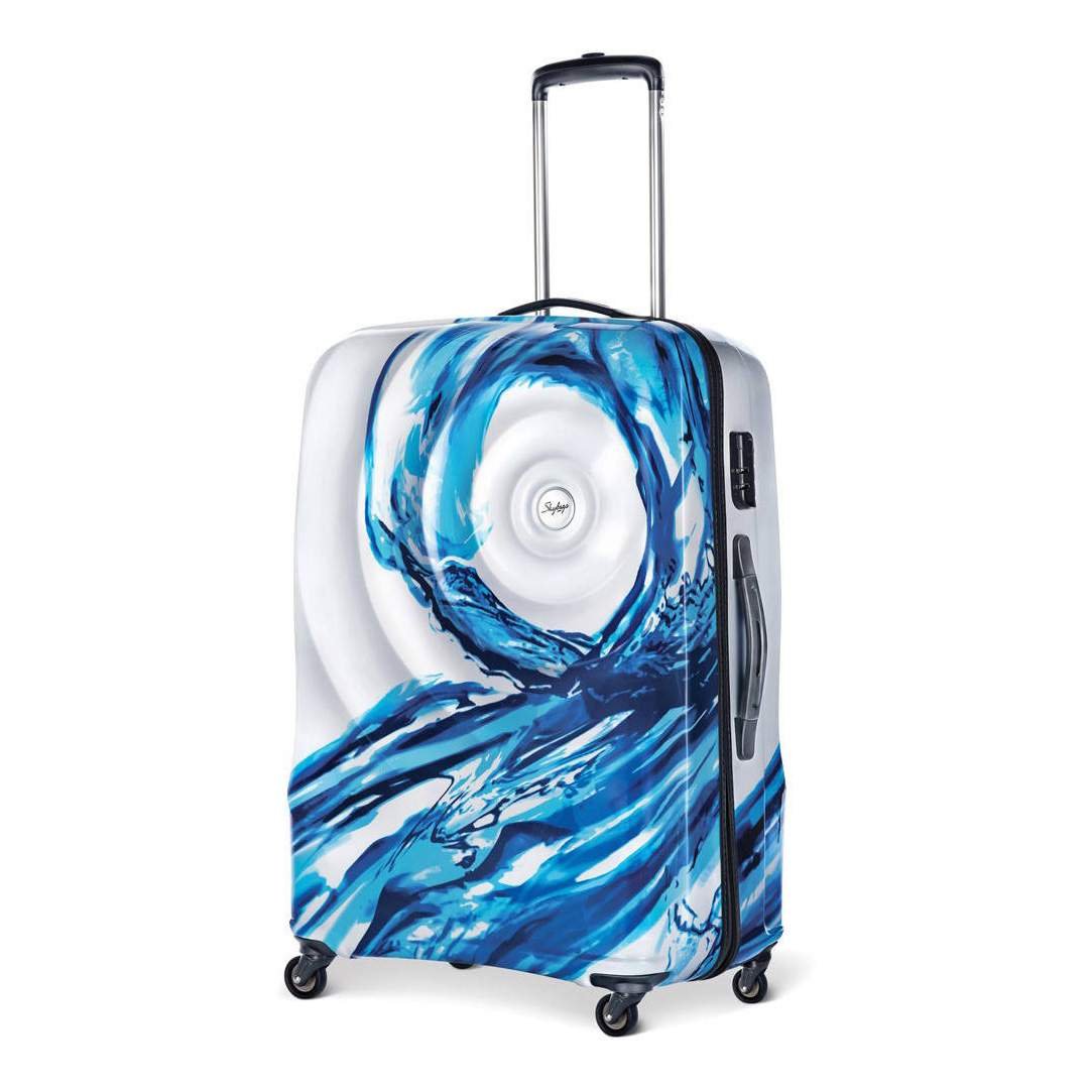 Skybags Stroke Cabin ABS Hard Luggage (55 cm) | Printed Luggage Trolley  with 8 Wheels and in-Built Combination Lock | Unisex, Blue and White -  Price History